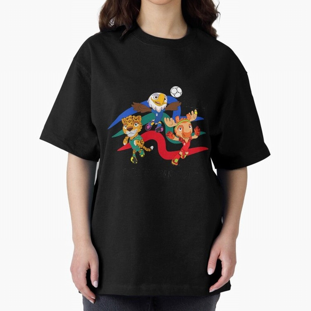 Kids World Cup26 Host Country Mascots Action Classic T-Shirt Back Your Heroes with FIFA World Cup 2026 Group Stage Celebrating Messi, Neymar and Mbappe, England Energy, Football Passion, Legendary Performances, Festival Vibes and Supporter