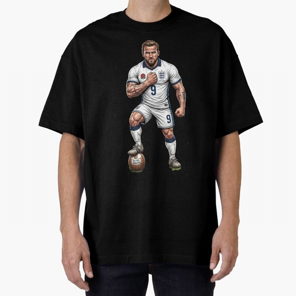 English Soccer Warrior Hyper-Realistic Poster Classic T-Shirt Celebrate the Stars of FIFA World Cup 2026 Group Stage Spirit, Filled with Brazil, Portugal and Argentina, Messi, Neymar and Mbappe, Tournament Hype, Historic Matchups, Family Viewing