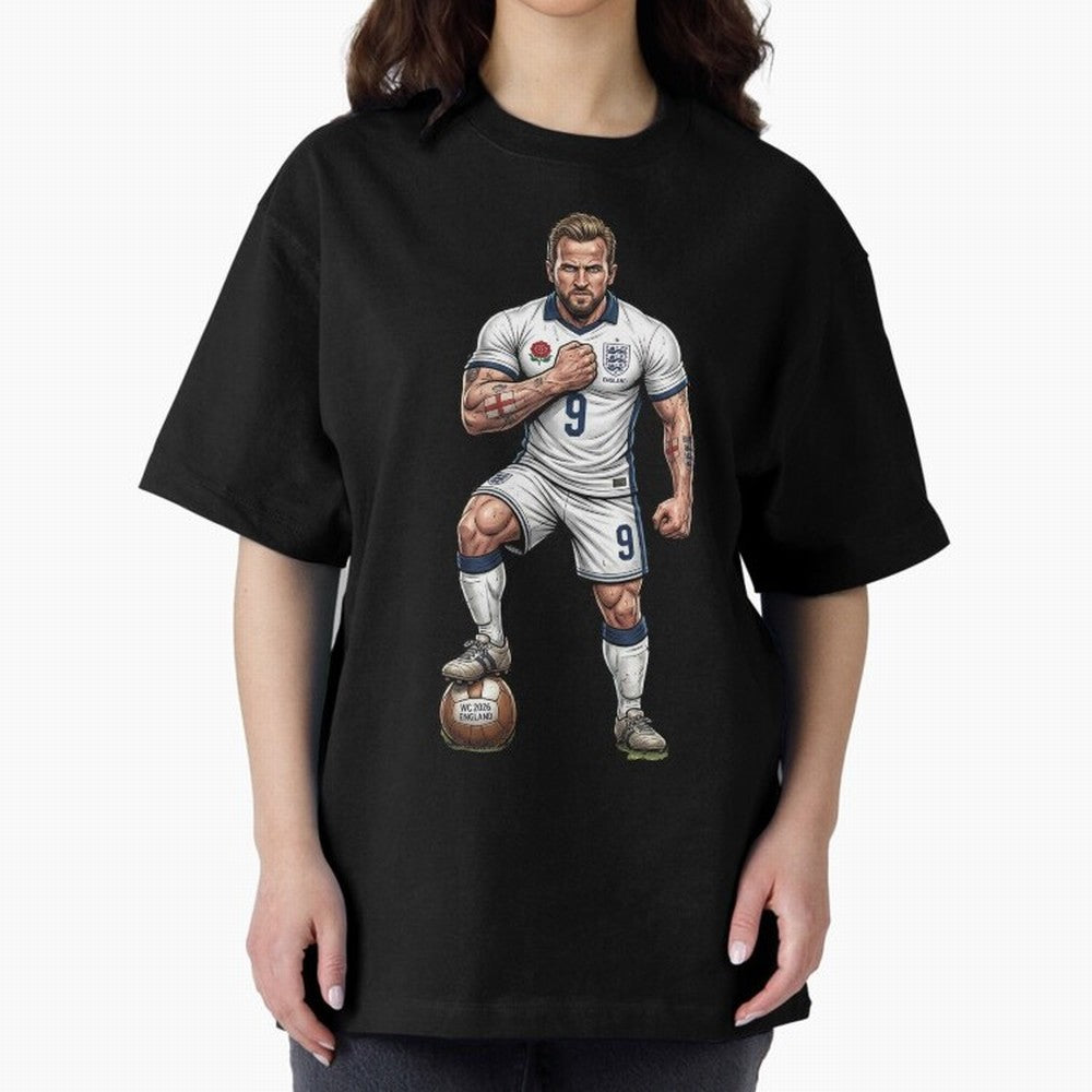 English Soccer Warrior Hyper-Realistic Poster Classic T-Shirt Celebrate the Stars of FIFA World Cup 2026 Group Stage Spirit, Filled with Brazil, Portugal and Argentina, Messi, Neymar and Mbappe, Tournament Hype, Historic Matchups, Family Viewing