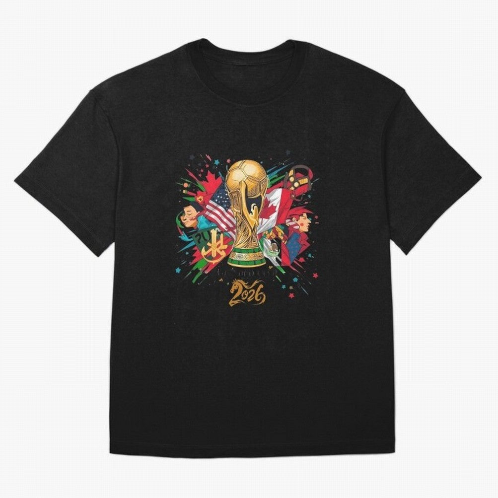 North America 2026 Splash Art Classic T-Shirt Feel the Trophy Chase of FIFA World Cup 2026 Spirit, Featuring England, France and Netherlands, Cristiano Ronaldo, Haaland and CR7, Sports Nostalgia, International Competition, Famous Players and