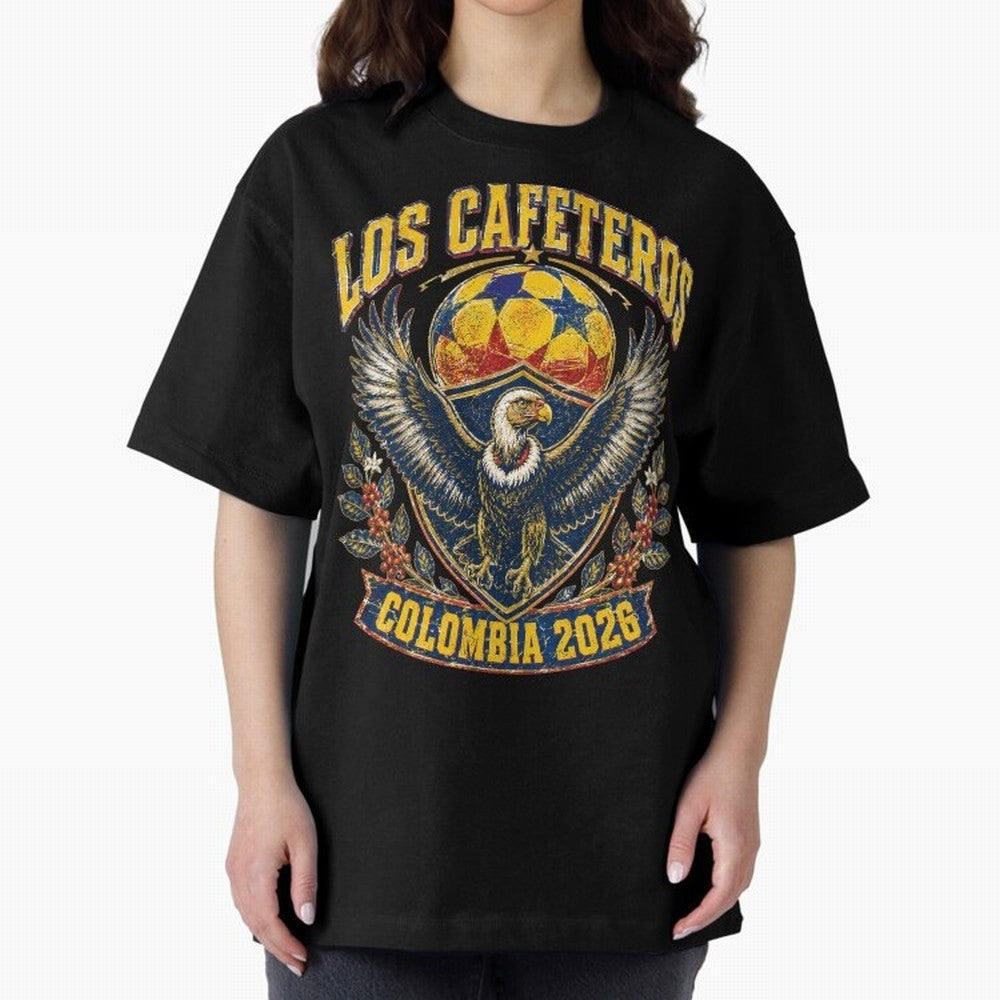 Los Cafeteros Colombia 2026 World Cup Soccer T-Shirt Classic T-Shirt Make the Season About FIFA World Cup 2026 Group Stage for Fans of Messi and Portugal, Spain and Germany, Bringing Championship Spirit, Famous Goals, Roaring Crowds and