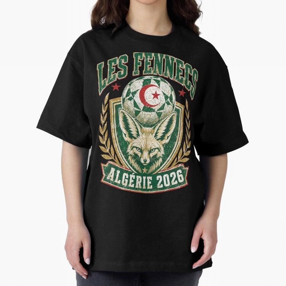 Les Fennecs Alg¨¦rie 2026 World Cup Soccer T-Shirt Classic T-Shirt Honor the Beautiful Game during Global Football Passion for FIFA World Cup 2026, Filled with CR7 and Messi, Brazil, Portugal and Argentina, Championship Spirit, Famous Goals,