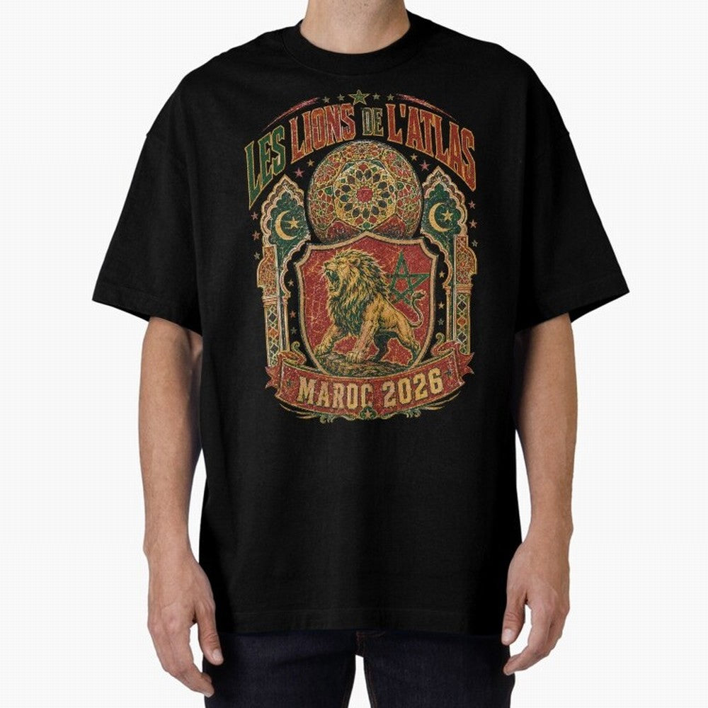 Lions De L'Atlas Maroc 2026 World Cup Soccer T-Shirt Classic T-Shirt Represent FIFA World Cup 2026 Spirit, Highlighting Portugal, Spain and Germany, Neymar, Haaland and Cristiano Ronaldo, Champion Mindset, Group Stage Buzz, Knockout Tension and