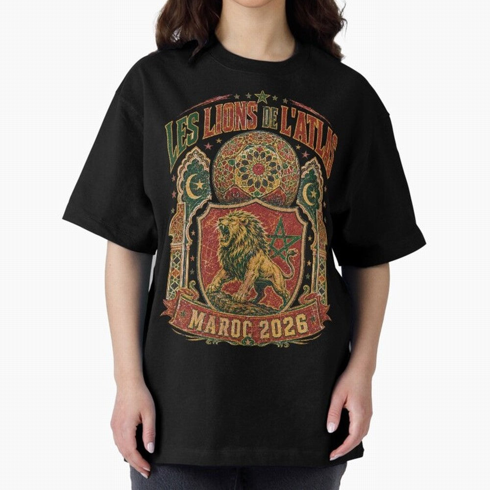 Lions De L'Atlas Maroc 2026 World Cup Soccer T-Shirt Classic T-Shirt Represent FIFA World Cup 2026 Spirit, Highlighting Portugal, Spain and Germany, Neymar, Haaland and Cristiano Ronaldo, Champion Mindset, Group Stage Buzz, Knockout Tension and
