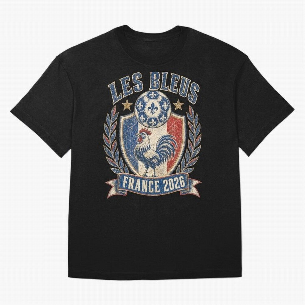 Les Bleus France 2026 World Cup Soccer T-Shirt Classic T-Shirt Support the Legends of Match Day Hype around FIFA World Cup 2026 USA Canada Mexico, Messi, England, France and Netherlands, Football Passion, Legendary Performances, Festival Vibes and