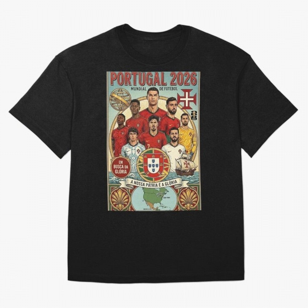 Portugal 2026 ¨C In Search of Glory Classic T-Shirt Follow FIFA World Cup 2026 Group Stage for Fans of Messi and Spain and Netherlands, Bringing Stadium Memories, Football Loyalty, International Chants and Championship Tradition; Ideal for