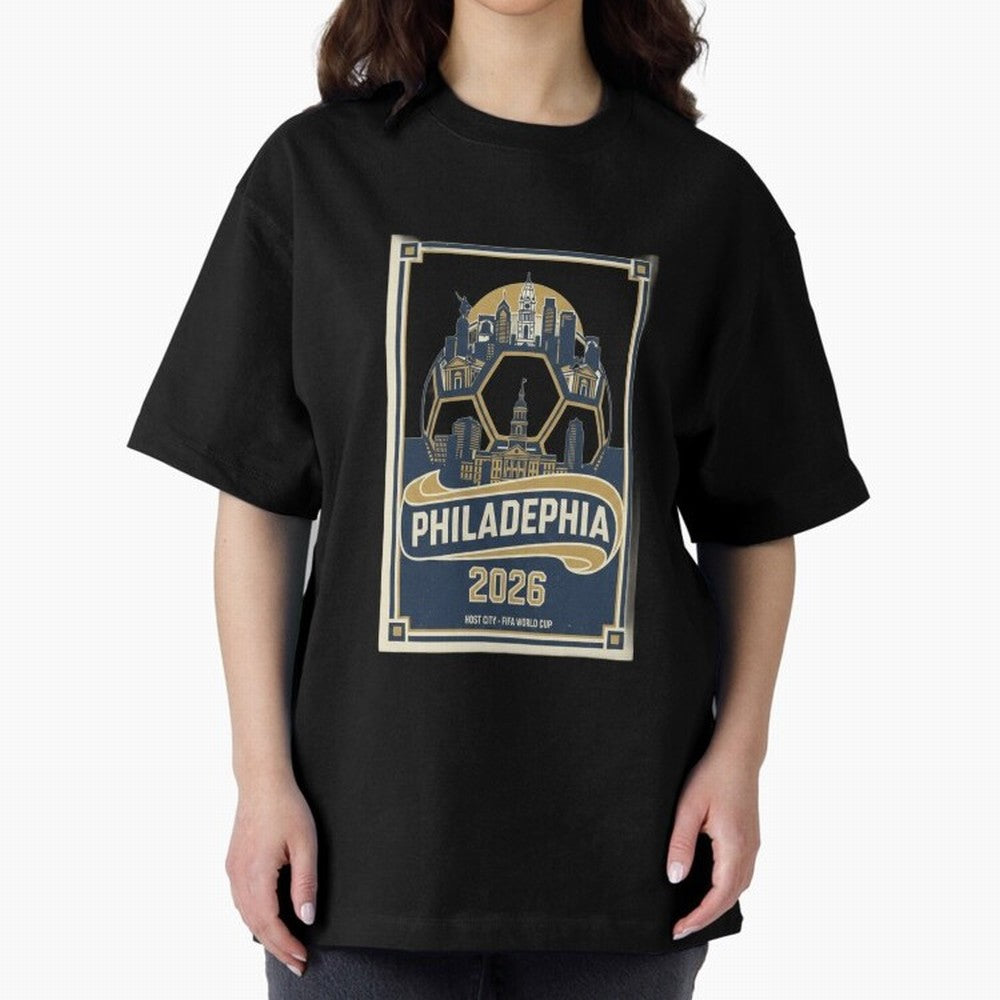 Philadelphia 2026 ¨C Vintage Soccer Host City Tee Classic T-Shirt Support FIFA World Cup 2026 USA Canada Mexico Spirit, Filled with Brazil, Haaland and Mbappe, Stadium Chants, National Pride, Trophy Dreams and Unforgettable Football Memories;
