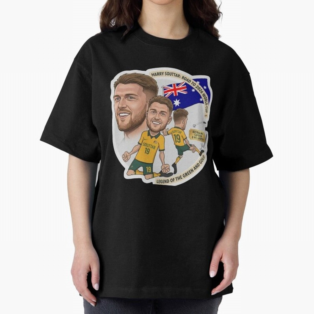 Harry Souttar Australia Football Legend Cartoon Illustration Classic T-Shirt Celebrate the Magic of Match Day Hype around FIFA World Cup 2026, Haaland and Mbappe, Netherlands, Retro Football Energy, Iconic Rivalries, Trophy Chase Drama and Stadium