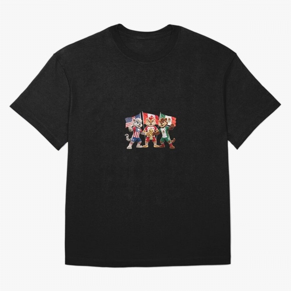 World Cup 2026 Host Nations Mascots - USA Canada Mexico Soccer Champions Classic T-Shirt Create FIFA World Cup 2026 USA Canada Mexico Built around Haaland, England, France and Netherlands Energy, Football History, Final Match Energy, Crowd Noise