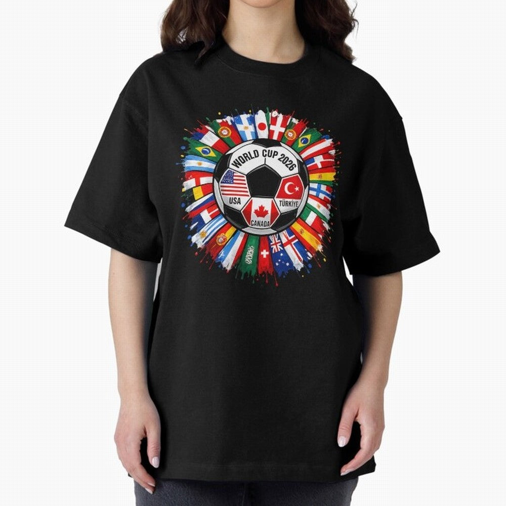 World Cup 2026 Shirt Soccer Tournament Fan Design International Flags Football Graphic Tee Sports Lover Gift Classic T-Shirt Stand Out with Spirit from Match Day Hype around FIFA World Cup 2026, Mbappe and Neymar, Argentina and Brazil, Football