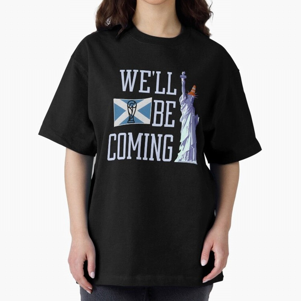 Scotland Football, Tartan Army ¡°We¡¯ll Be Coming¡±, Funny Statue of Liberty Classic T-Shirt Celebrate the Stars of Global Football Passion for FIFA World Cup 2026, Centered on Neymar, England, Sports Nostalgia, International Competition, Famous