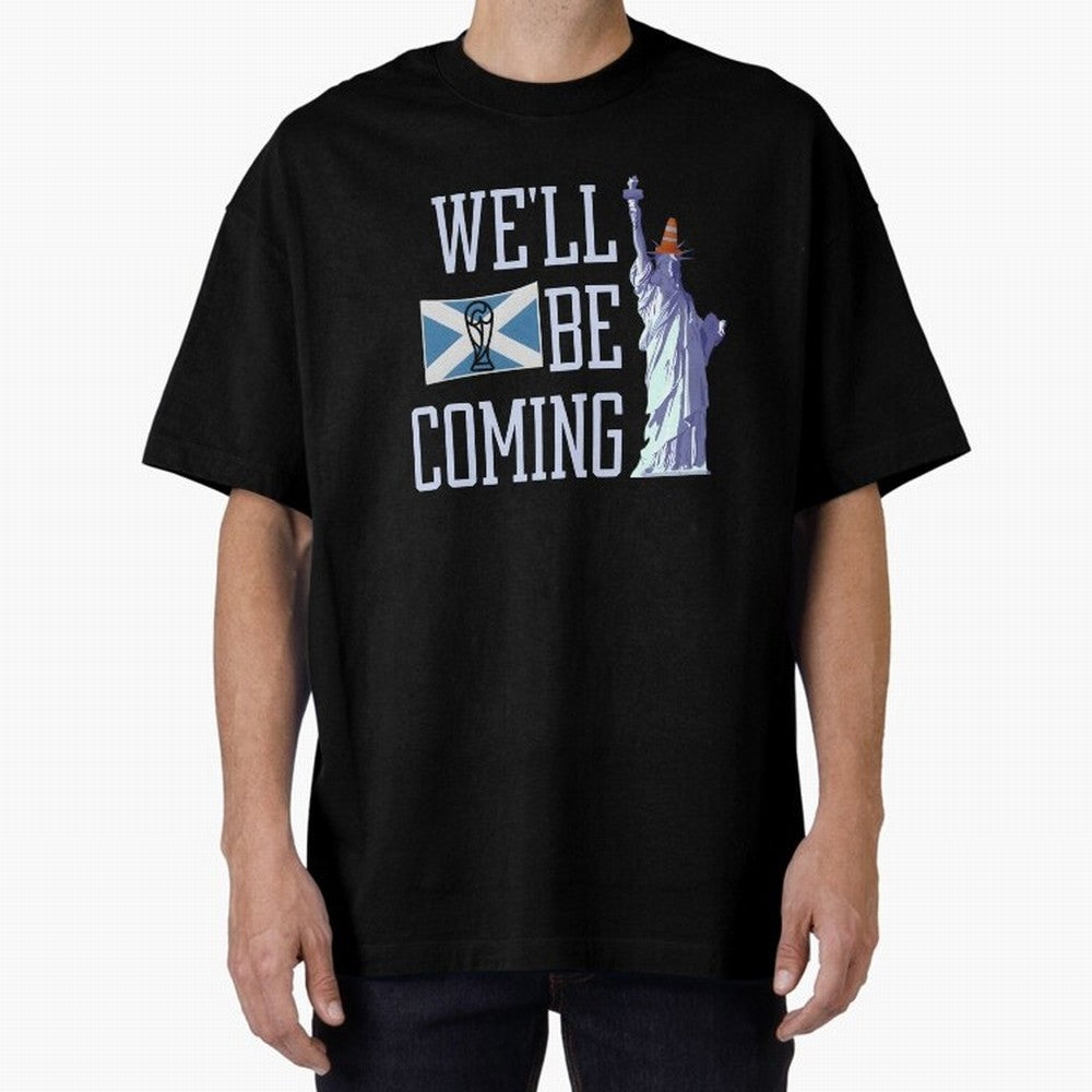 Scotland Football, Tartan Army ¡°We¡¯ll Be Coming¡±, Funny Statue of Liberty Classic T-Shirt Celebrate the Stars of Global Football Passion for FIFA World Cup 2026, Centered on Neymar, England, Sports Nostalgia, International Competition, Famous