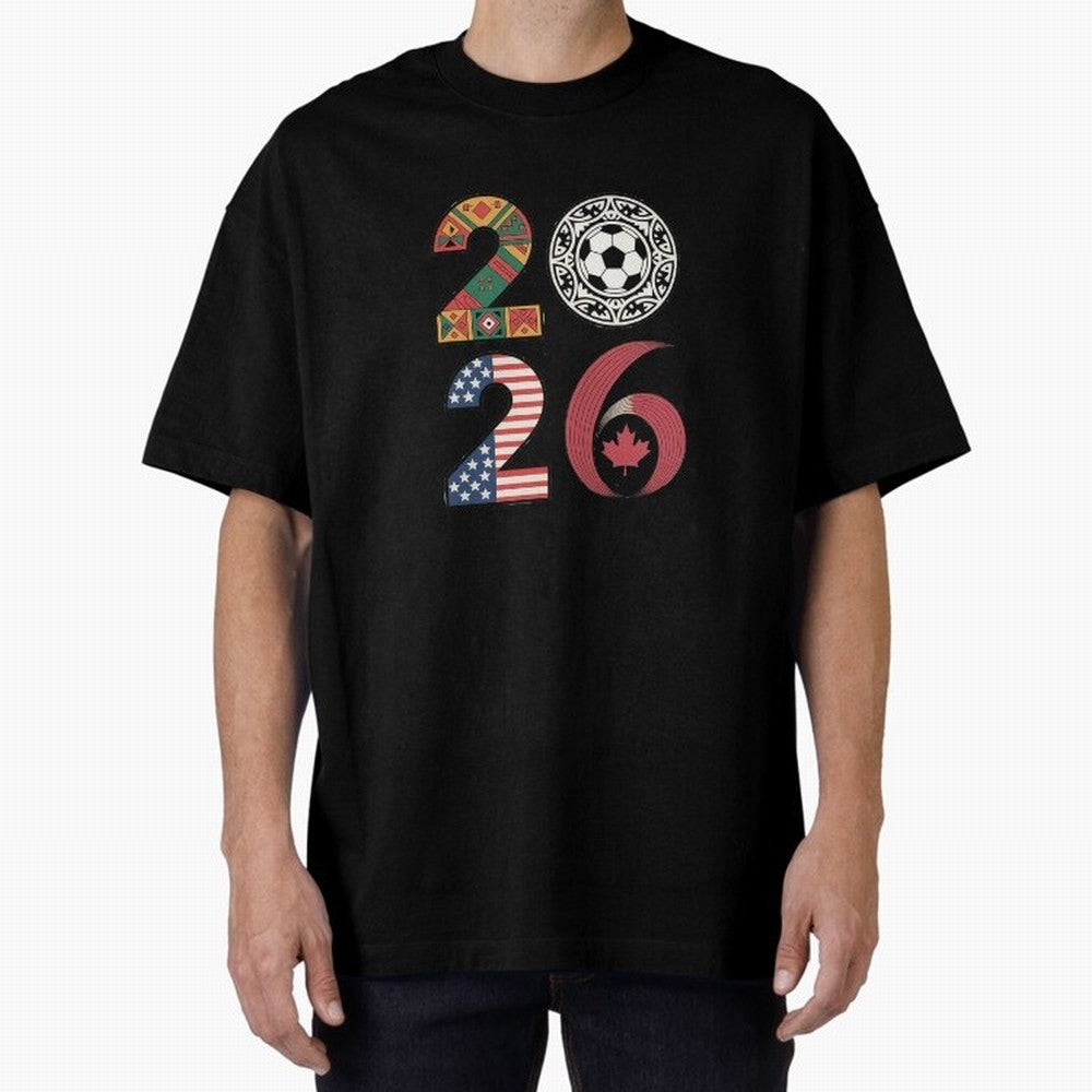2026 Football Countries Design ¨C USA, Canada & Mexico Inspired Art Oversized T-Shirt Bring Champion Energy into FIFA World Cup 2026 USA Canada Mexico for Fans of CR7 and Argentina, Bringing Supporter Pride, Iconic Celebrations, Legendary Names and