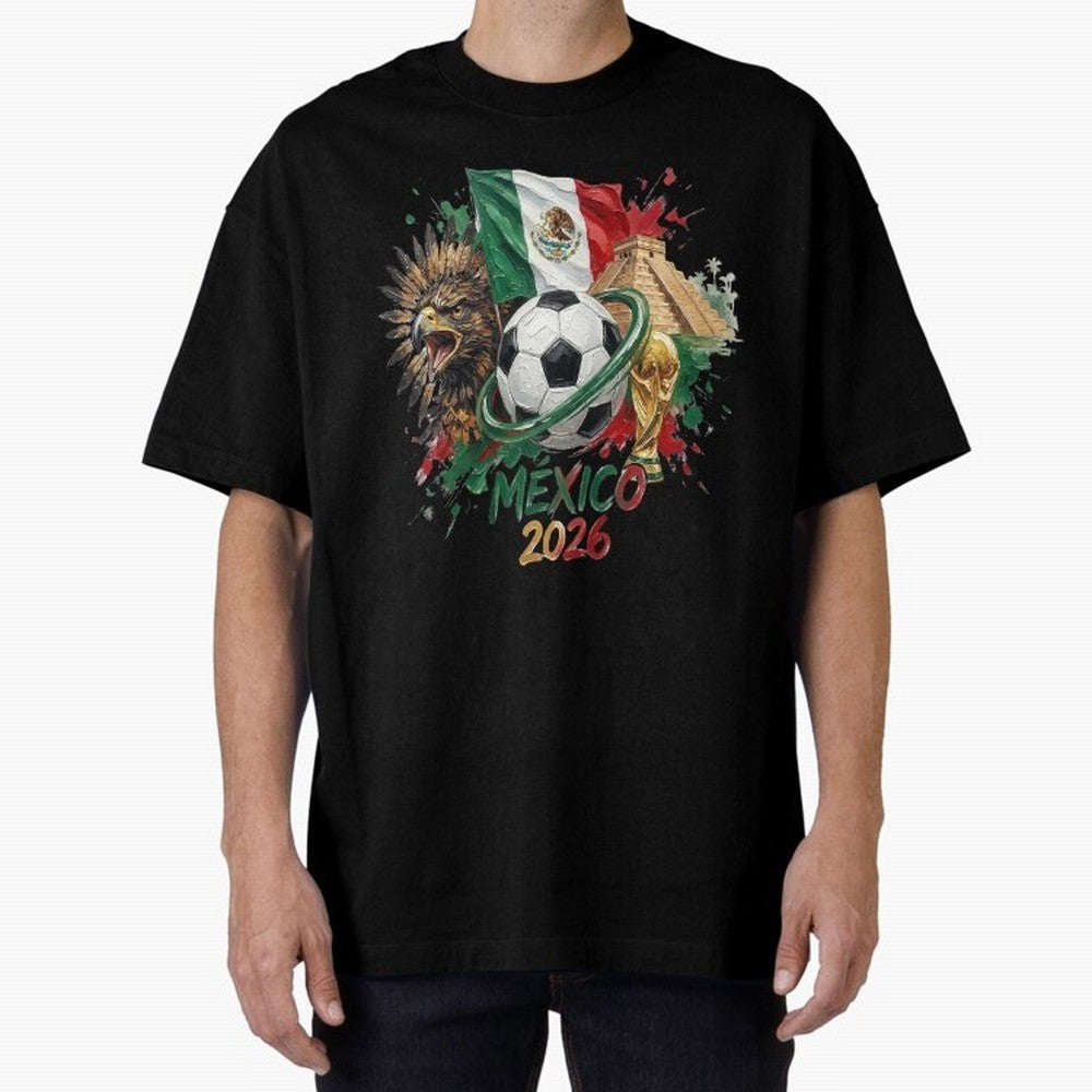 Mexico World Cup 2026 Oversized T-Shirt Feel the Heartbeat of the FIFA World Cup 2026 Journey through Messi Highlights, Germany Pride, Championship Spirit, Famous Goals, Roaring Crowds and International Football Unity; Ideal for Football Dads,