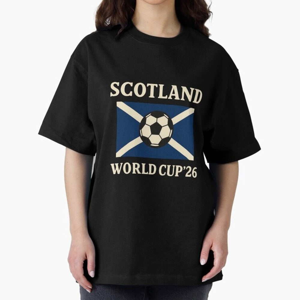 Scotland World Cup 2026 Oversized T-Shirt Bring Match Day Fire to Global Football Passion for FIFA World Cup 2026, Centered on Messi, CR7 and Mbappe, Argentina and Brazil, Global Supporter Spirit, Legendary Goals, National Colors and Tournament