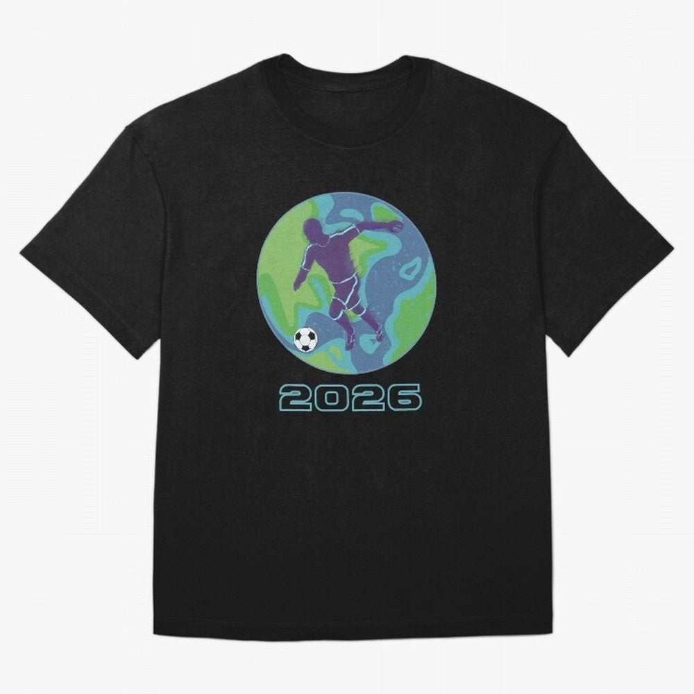 Soccer world 2026 Oversized T-Shirt Get Ready for Global Football Passion for FIFA World Cup 2026, Highlighting Cristiano Ronaldo, Haaland and CR7, England, Vintage Soccer Flavor, Modern Football Stars, National Flags and Final Night Emotion; Ideal