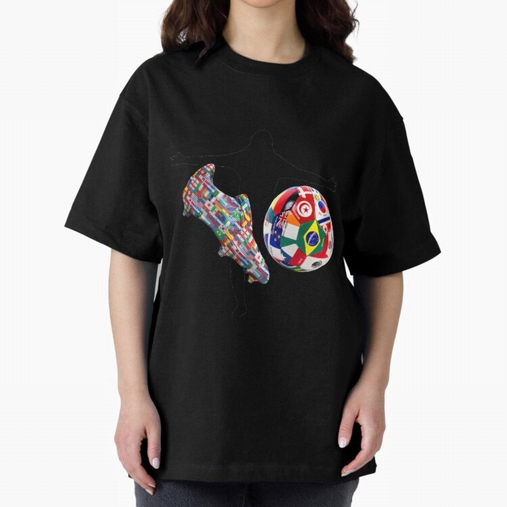 world cup Oversized T-Shirt Keep Football History Alive during Global Football Passion for FIFA World Cup 2026, Highlighting Messi, Brazil, Supporter Pride, Iconic Celebrations, Legendary Names and Global Match Day Energy; Ideal for Fans Who Follow