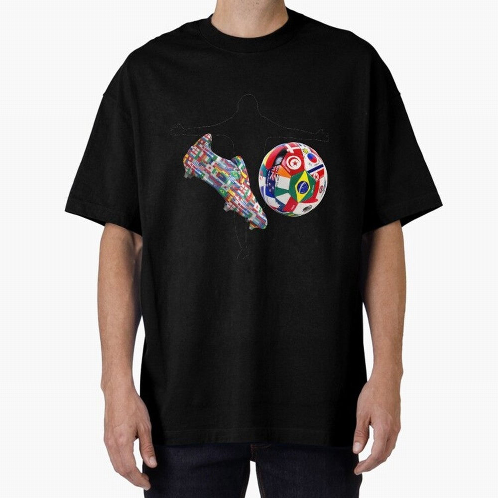 world cup Oversized T-Shirt Keep Football History Alive during Global Football Passion for FIFA World Cup 2026, Highlighting Messi, Brazil, Supporter Pride, Iconic Celebrations, Legendary Names and Global Match Day Energy; Ideal for Fans Who Follow