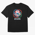 3D Realistic World Cup 2026 Soccer Ball with Rings Oversized T-Shirt Honor the Beautiful Game during FIFA World Cup 2026 for Fans of Messi and England, France and Netherlands, Bringing Sports Nostalgia, International Competition, Famous Players and