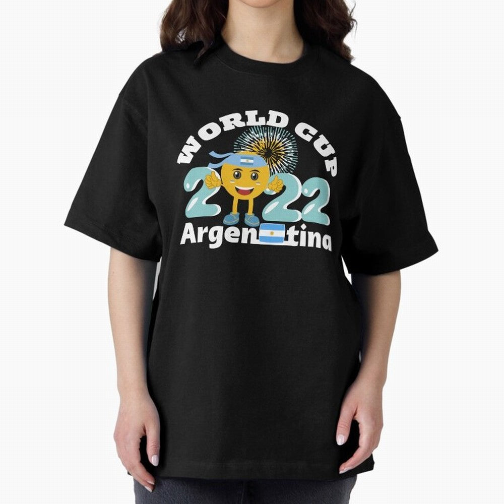 Football World Cup 2022 Winner. Argentina 2022. Oversized T-Shirt Celebrate the Biggest Stage of FIFA World Cup 2026 USA Canada Mexico for Fans of Cristiano Ronaldo and France and Portugal, Bringing Worldwide Fan Energy, Dramatic Goals, Stadium