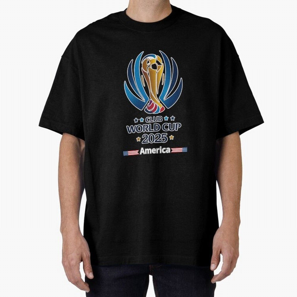 Club World Cup Oversized T-Shirt Bring Supporter Culture to Match Day Hype around FIFA World Cup 2026 Group Stage, CR7, Argentina, Match Day Excitement, Supporter Culture, Golden Goals and Global Football Passion; Perfect for Fans, Collectors,