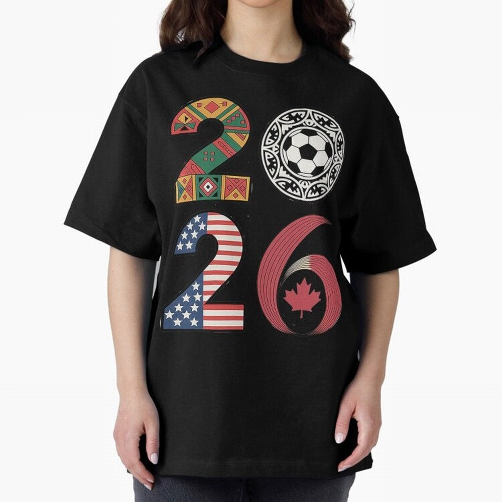 2026 Football Countries Oversized T-Shirt Relive the Noise and Pride of Global Football Passion for FIFA World Cup 2026 USA Canada Mexico, Inspired by Neymar, Haaland and Cristiano Ronaldo, Argentina and Brazil, Stadium Memories, Football Loyalty,