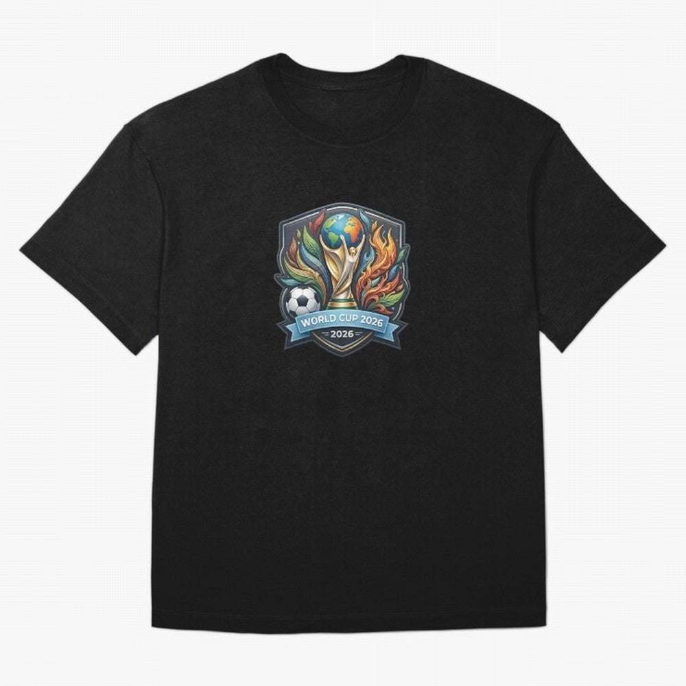 World Cup 2026 Football Crest - Retro Vintage Sticker Oversized T-Shirt Capture Stadium Memories from Match Day Hype around FIFA World Cup 2026 USA Canada Mexico, Neymar, Haaland and Cristiano Ronaldo, France and Portugal, Fan Favorite Moments,