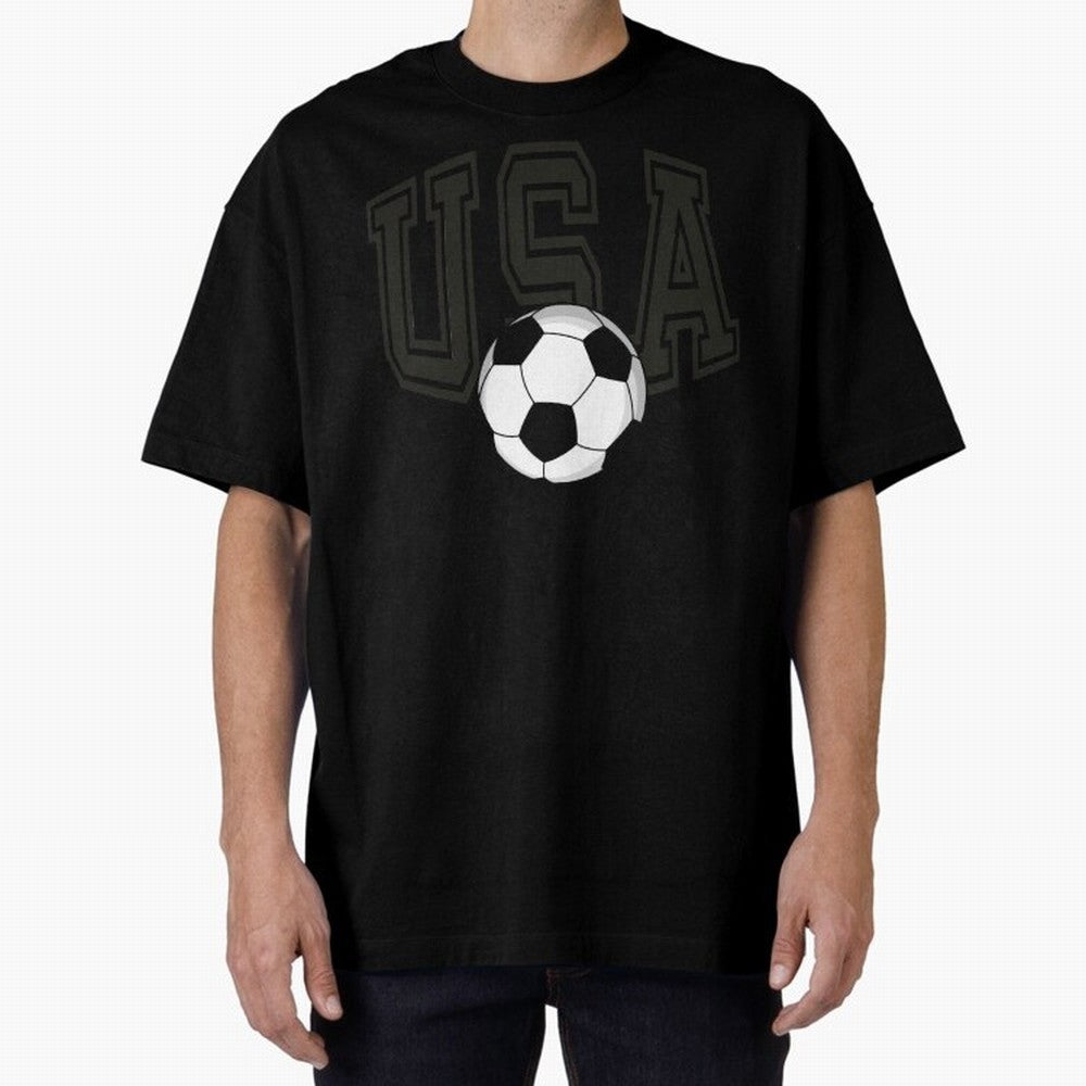 USA soccer ball American world cup 2026 fan Oversized T-Shirt Celebrate Fan Culture around Global Football Passion for FIFA World Cup 2026 Group Stage, Capturing Messi and Cristiano Ronaldo, Argentina, France and Brazil, Game Day Rituals, Football