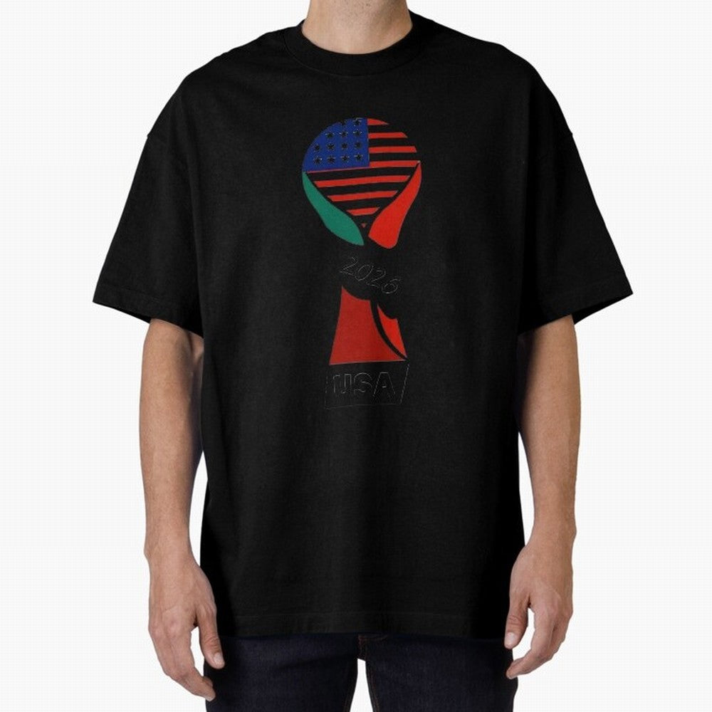 T-shirt usa FIFA world 2026 Oversized T-Shirt Celebrate Global Passion for Global Football Passion for FIFA World Cup 2026 Group Stage, Celebrating CR7 and Messi, France and Portugal, Football Festival Excitement, Trophy Ambitions, Country