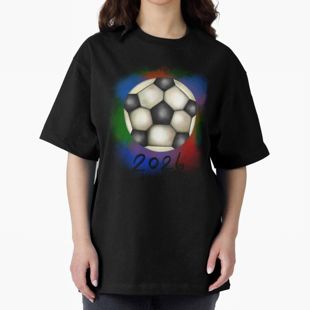 Football soccer Oversized T-Shirt Celebrate Football Heritage in FIFA World Cup 2026 for Fans of Neymar and Argentina, France and Brazil, Bringing Football Passion, Legendary Performances, Festival Vibes and Supporter Community; Ideal for Fans Who