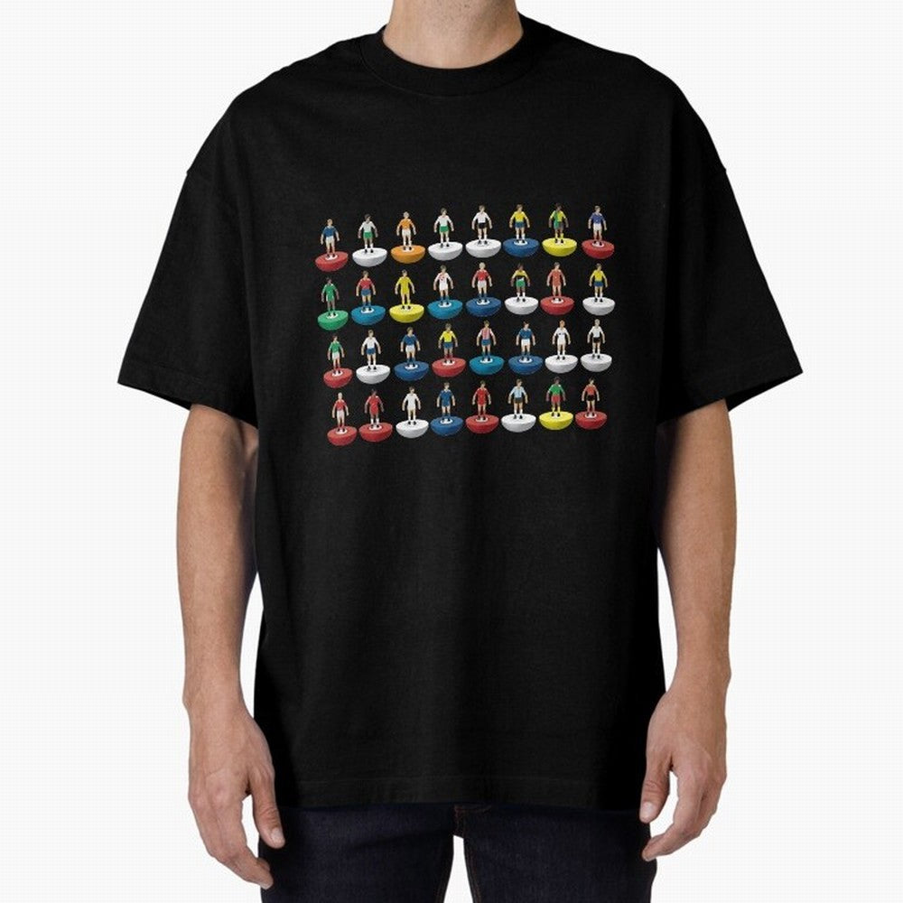 World Subbuteo players Oversized T-Shirt Fuel Global Football Passion for FIFA World Cup 2026 USA Canada Mexico, Capturing Mbappe and Neymar, Portugal, Spain and Germany, Football Passion, Legendary Performances, Festival Vibes and Supporter