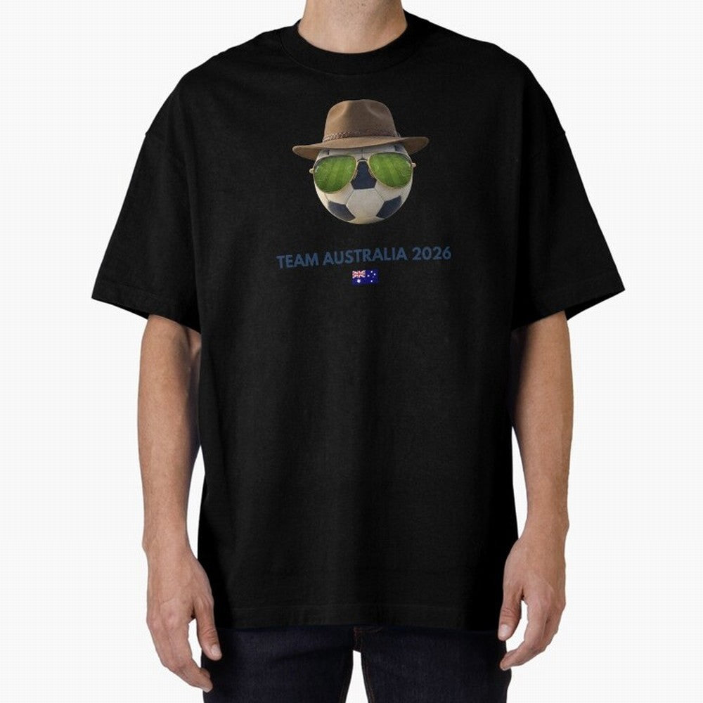 Soccer Fan Gear: Team Australia 2026 Oversized T-Shirt Make Every Kick Count in Global Football Passion for FIFA World Cup 2026, Filled with Mbappe and Neymar, Portugal, Spain and Germany, Global Supporter Spirit, Legendary Goals, National Colors