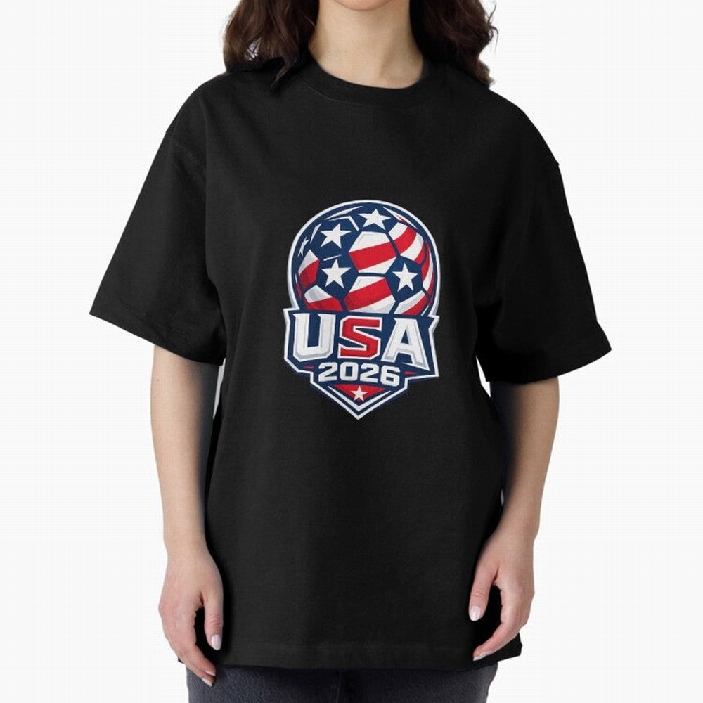 Usa 2026 World Cup - Star Spangled Soccer - American Host Fan Oversized T-Shirt Bring Legendary Rivalry Energy to FIFA World Cup 2026 Group Stage for Fans of Neymar, Haaland and Cristiano Ronaldo and France, Bringing Soccer Culture, Superstar