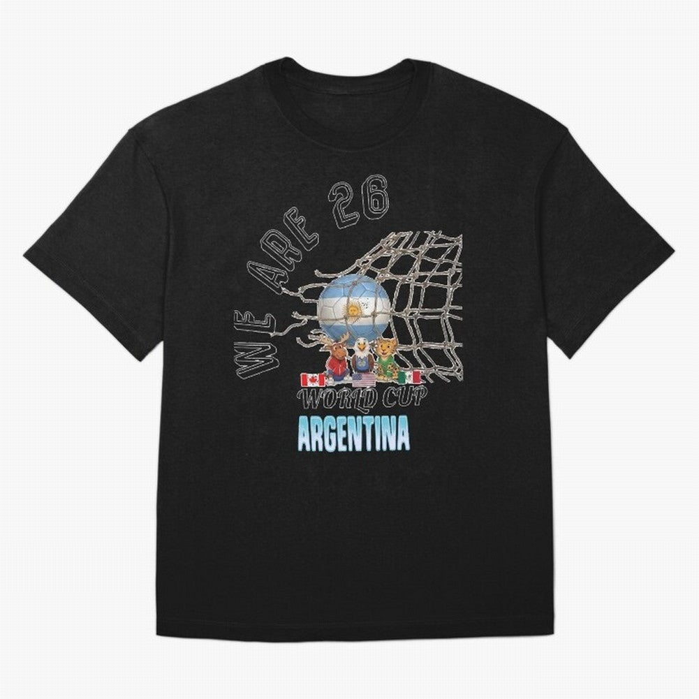 World Cup 26 - Argentina Oversized T-Shirt Create FIFA World Cup 2026 USA Canada Mexico for Fans of Cristiano Ronaldo, Haaland and CR7 and Argentina, Bringing Match Day Excitement, Supporter Culture, Golden Goals and Global Football Passion;