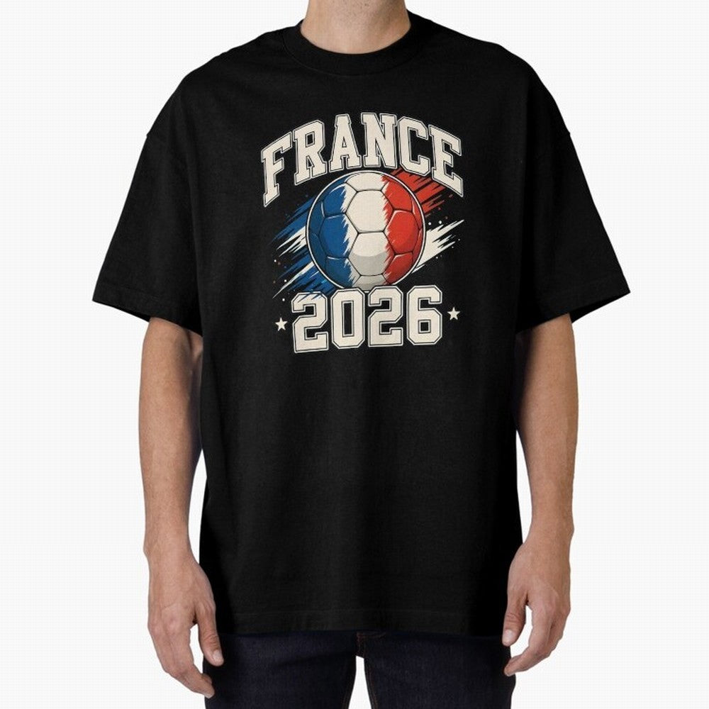 France 2026 World Cup for Football Fans and Teams Oversized T-Shirt Bring World Football Passion into Match Day Hype around FIFA World Cup 2026, Cristiano Ronaldo, Spain and Netherlands, Championship Spirit, Famous Goals, Roaring Crowds and