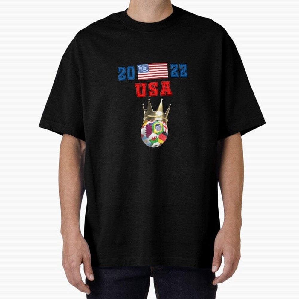 Usa World Cup Jersey 2022 Oversized T-Shirt Keep Football History Alive during FIFA World Cup 2026 Spirit, Featuring France and Portugal, Messi, CR7 and Mbappe, Soccer Culture, Superstar Moments, National Team Dreams and Competitive Fire; Perfect