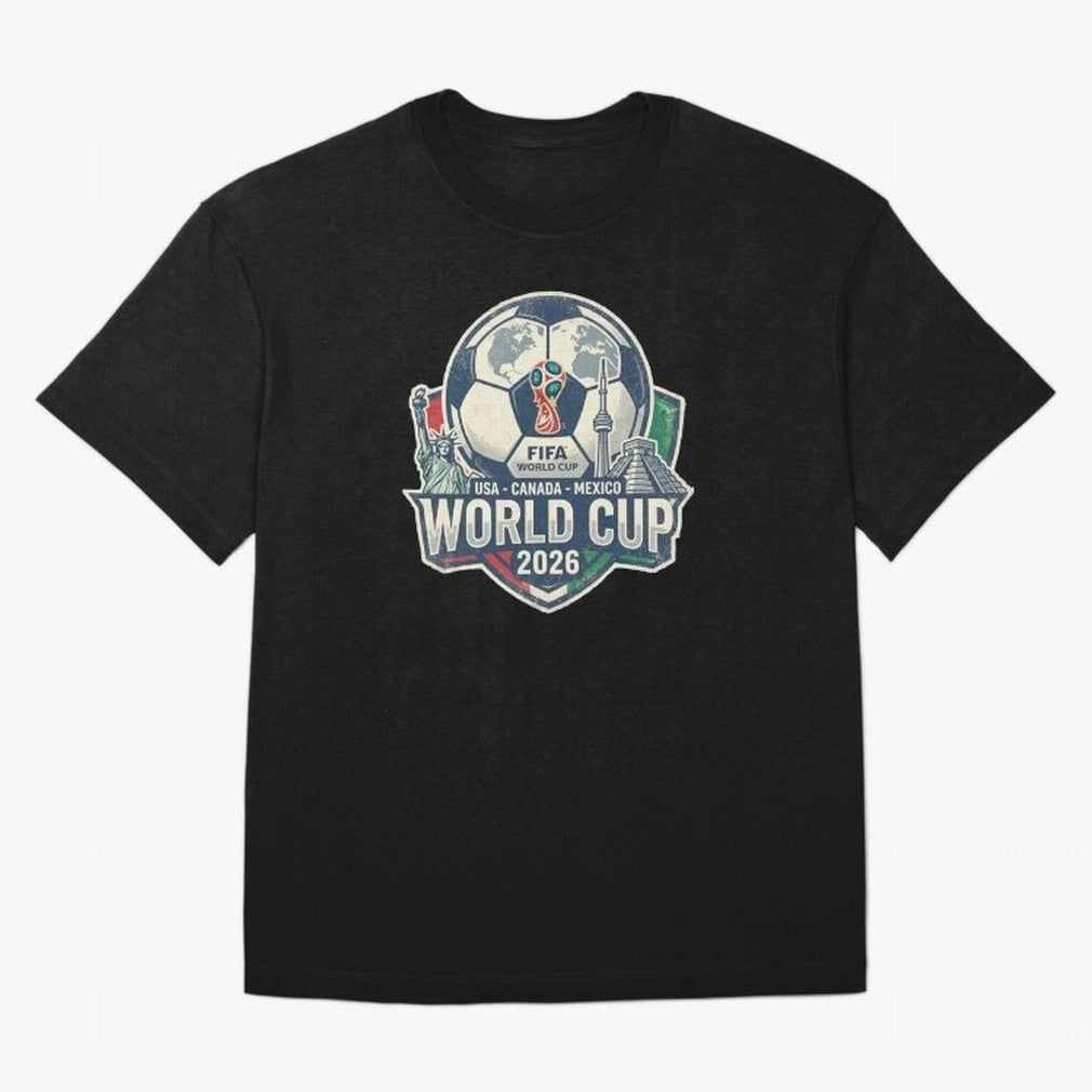 North America United Soccer 2026 Vintage Crest Oversized T-Shirt Celebrate Every Goal in FIFA World Cup 2026 USA Canada Mexico Spirit, Featuring Spain and Netherlands, Mbappe and Neymar, Football History, Final Match Energy, Crowd Noise and Once in