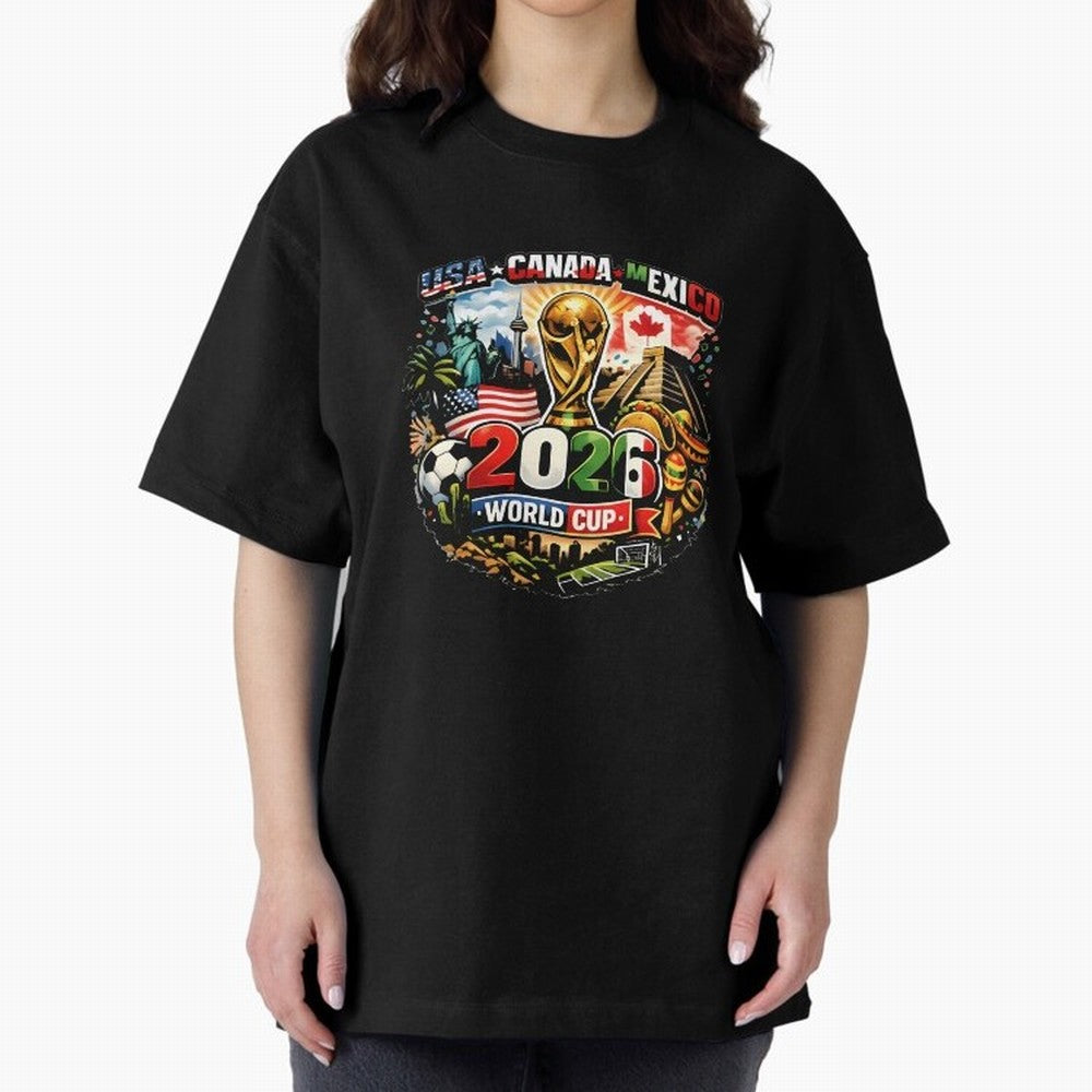 World Cup 2026 Funny Soccer Tournament 2026 T-Shirt_88656674 Oversized T-Shirt Feel the Roar of Match Day Hype around FIFA World Cup 2026, Messi and Cristiano Ronaldo, England and Germany, Sports Nostalgia, International Competition, Famous Players