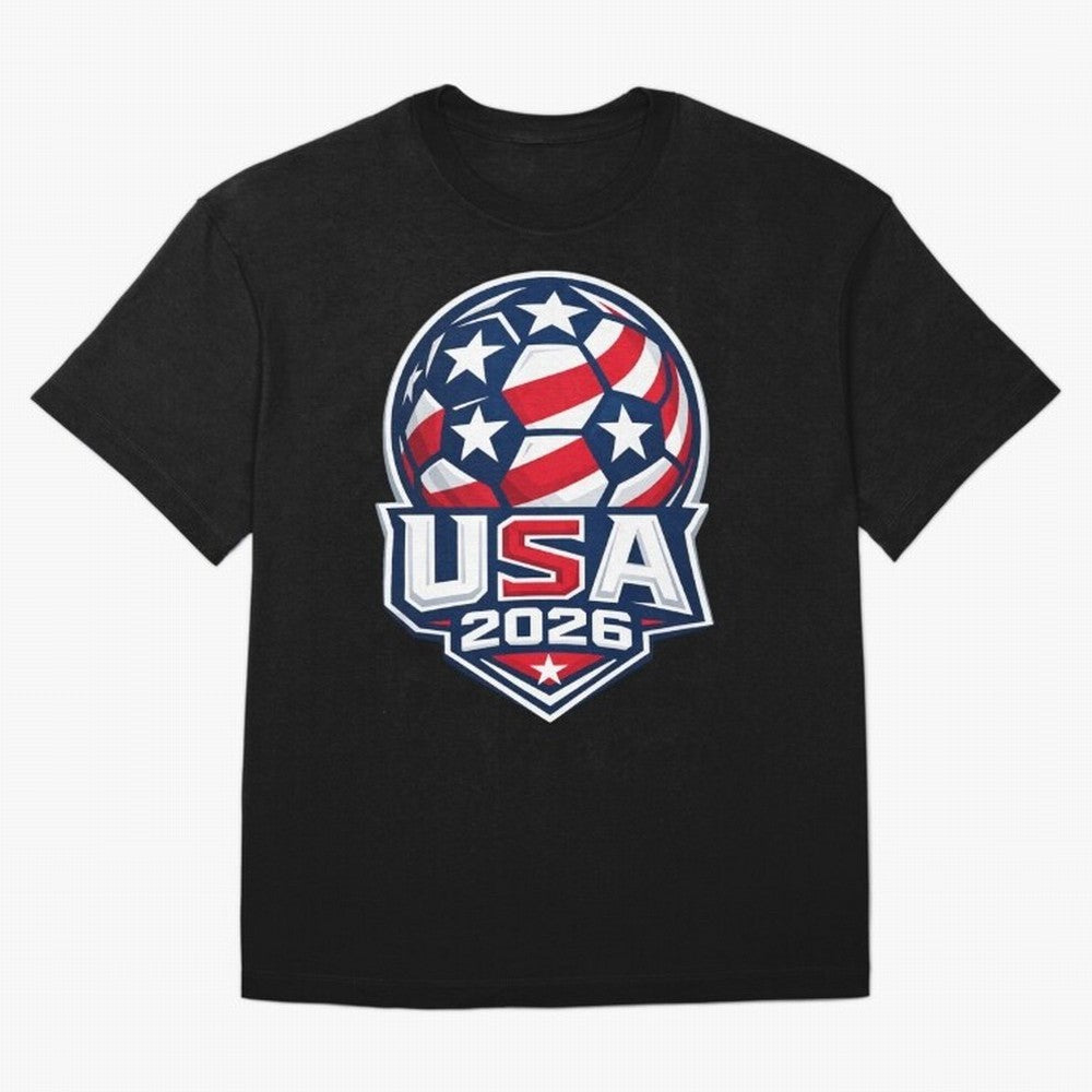 USA 2026 World Cup T-Shirt - Star Spangled Soccer Design - American Host Fan Tee Oversized T-Shirt Celebrate Fan Favorites in FIFA World Cup 2026 USA Canada Mexico Built around Cristiano Ronaldo, Argentina, France and Brazil Energy, Worldwide Fan