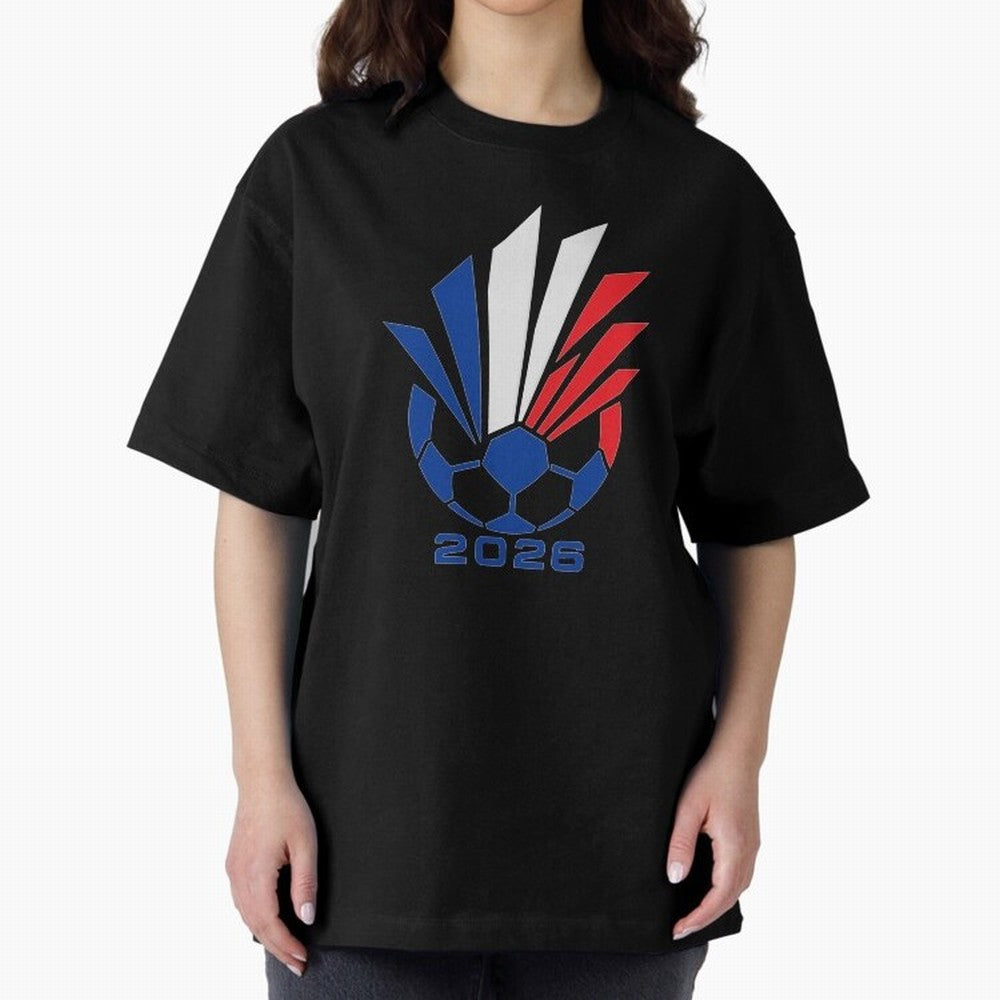 France Soccer 2026 Tricolor Burst Emblem Oversized T-Shirt Show Up for the Glory of Global Football Passion for FIFA World Cup 2026, Centered on CR7, Netherlands, Football Passion, Legendary Performances, Festival Vibes and Supporter Community;