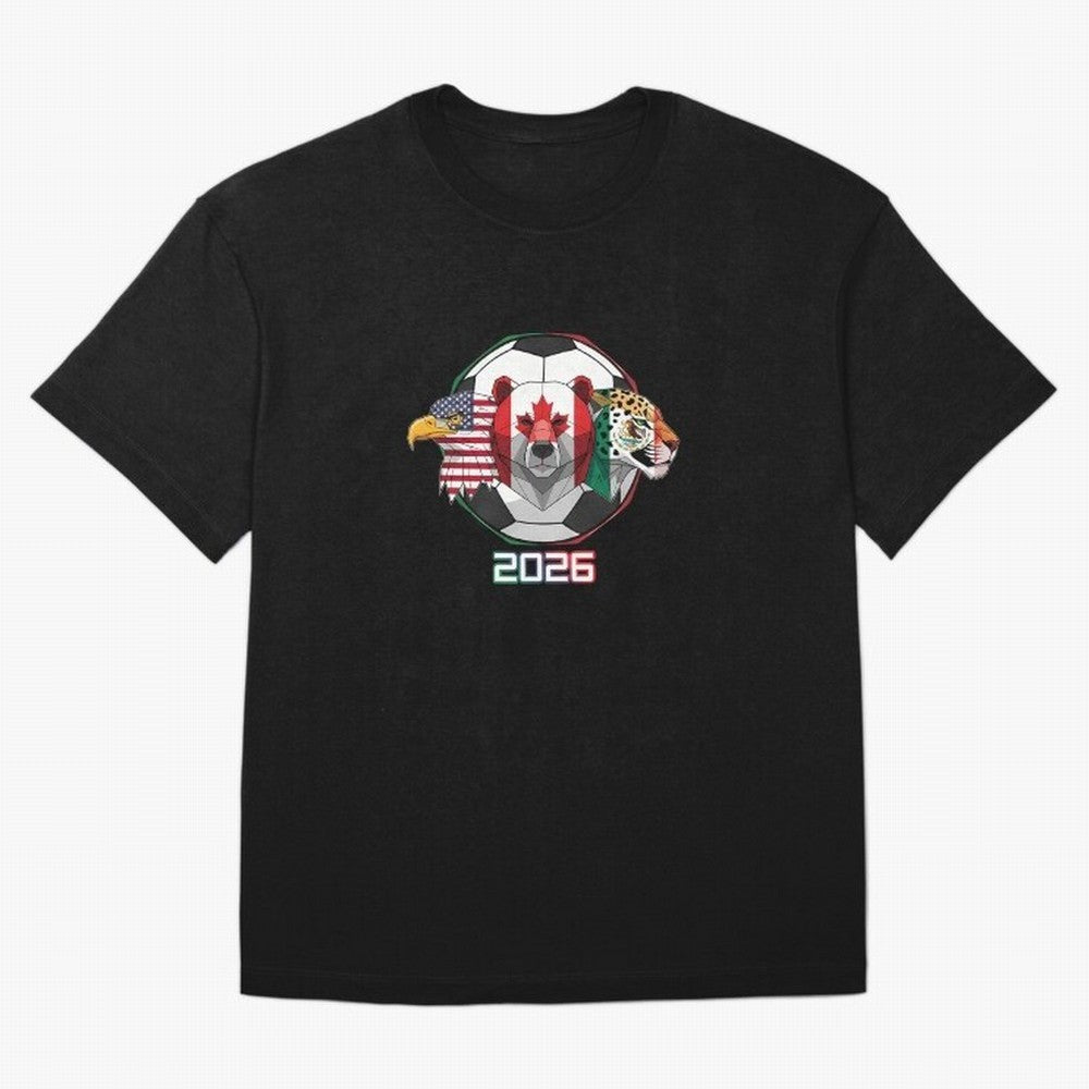 North American Soccer Animals 2026 Oversized T-Shirt Get Ready for Match Day Hype around FIFA World Cup 2026 Group Stage, Mbappe and Neymar, Spain, Vintage Soccer Flavor, Modern Football Stars, National Flags and Final Night Emotion; Perfect for