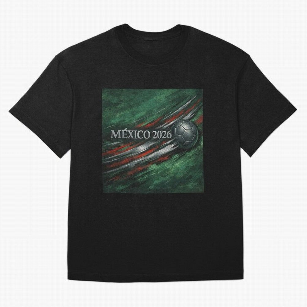 M¨¦xico 2026 Soccer Design Oversized T-Shirt Spotlight Match Day Hype around FIFA World Cup 2026 Group Stage, Haaland, Brazil, Sports Nostalgia, International Competition, Famous Players and Unforgettable Victories; Great for Watch Parties, Sports