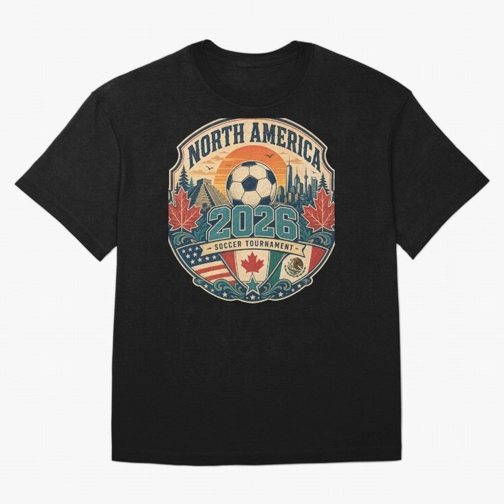USA Canada Mexico Soccer Cup Oversized T-Shirt Celebrate Football Dreams Across FIFA World Cup 2026 USA Canada Mexico Spirit, Inspired by Spain, Neymar, Sports Nostalgia, International Competition, Famous Players and Unforgettable Victories;