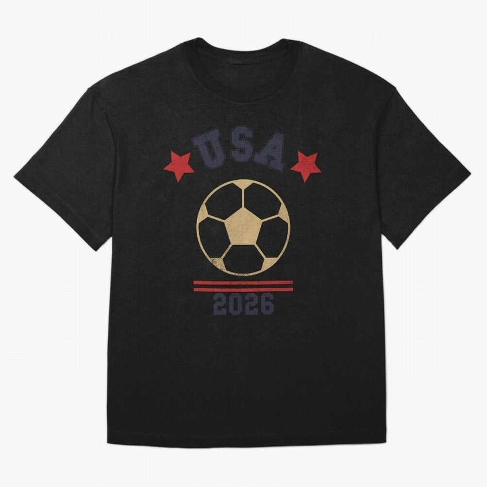 USA Soccer Fan 2026 Jersey Style Design Oversized T-Shirt Feel the Trophy Chase of FIFA World Cup 2026 Spirit, Featuring England, France and Netherlands, Cristiano Ronaldo, Haaland and CR7, Sports Nostalgia, International Competition, Famous