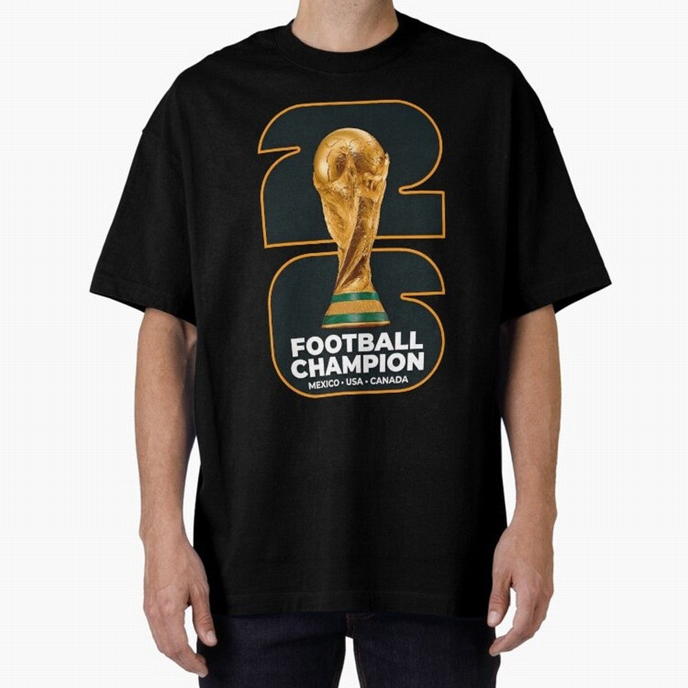 2026 Soccer Tournament Graphic - Football Champion Art Oversized T-Shirt Bring Supporter Culture to Match Day Hype around FIFA World Cup 2026 Group Stage, Cristiano Ronaldo, Brazil, Portugal and Argentina, Fan Favorite Moments, National Team