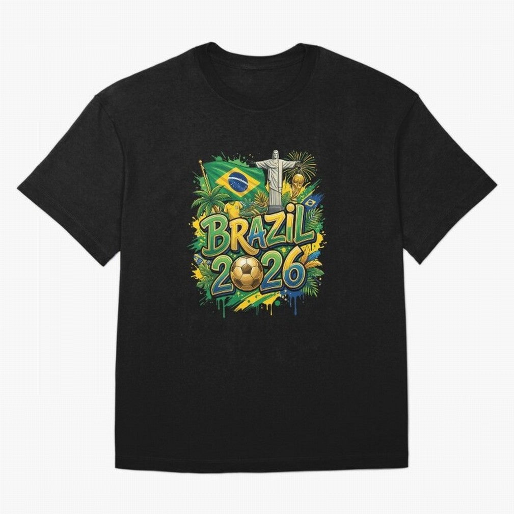 Brazil World Cup 2026 Football Legacy Oversized T-Shirt Celebrate Fan Culture around Global Football Passion for FIFA World Cup 2026 USA Canada Mexico, Built around Neymar, Argentina and Brazil, Football Passion, Legendary Performances, Festival
