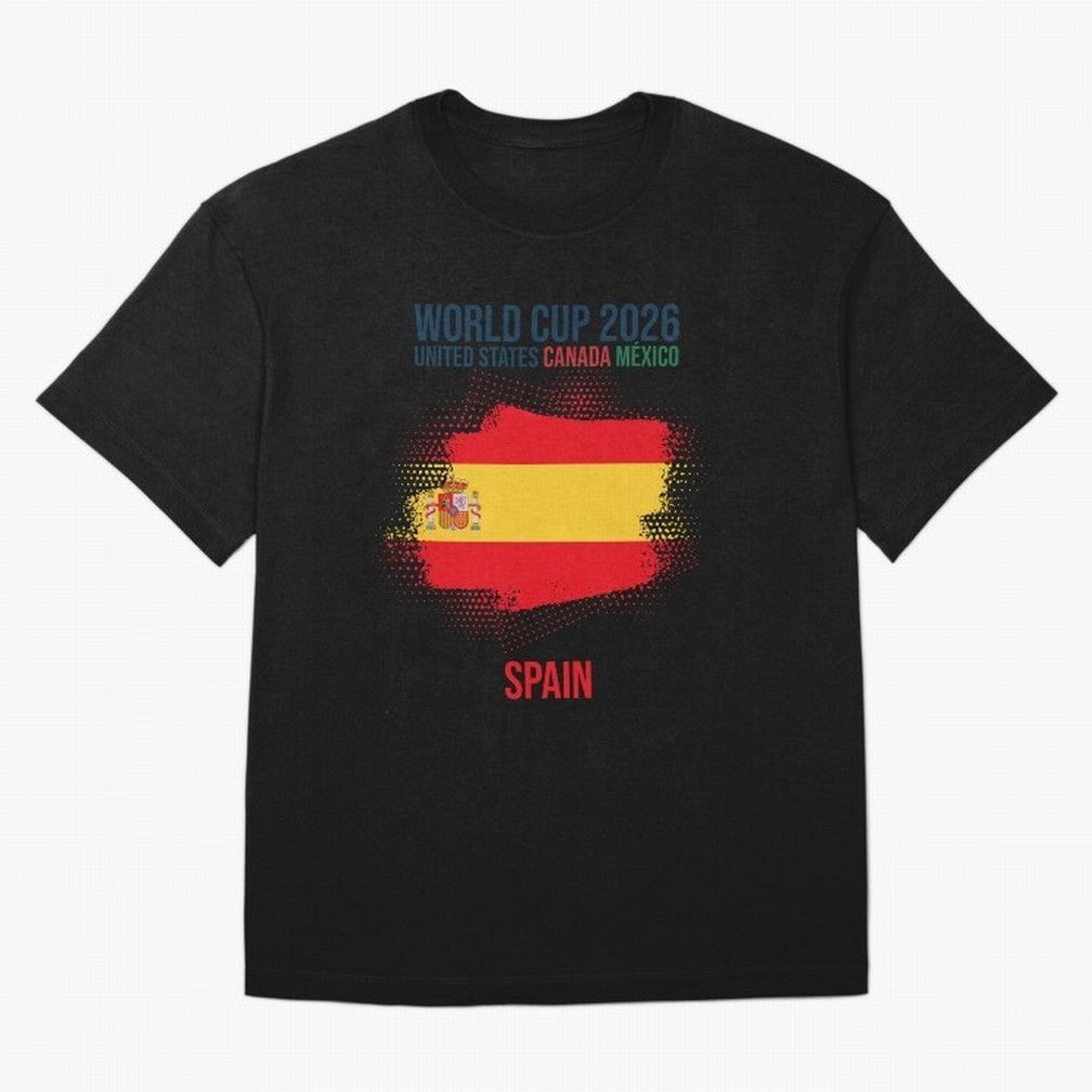 SPAIN WORLD CUP 2026 Oversized T-Shirt Enjoy the Biggest Football Party of FIFA World Cup 2026 USA Canada Mexico Made for Mbappe, Portugal, Spain and Germany Energy, Championship Spirit, Famous Goals, Roaring Crowds and International Football
