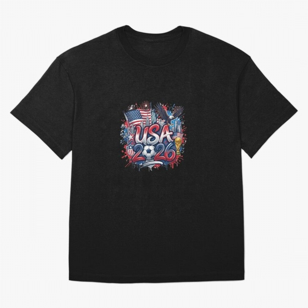 Usa World Cup 2026 Football Legacy Oversized T-Shirt Celebrate Rivalries and Pride in FIFA World Cup 2026 Group Stage Filled with Messi, CR7 and Mbappe, Brazil Energy, Stadium Chants, National Pride, Trophy Dreams and Unforgettable Football