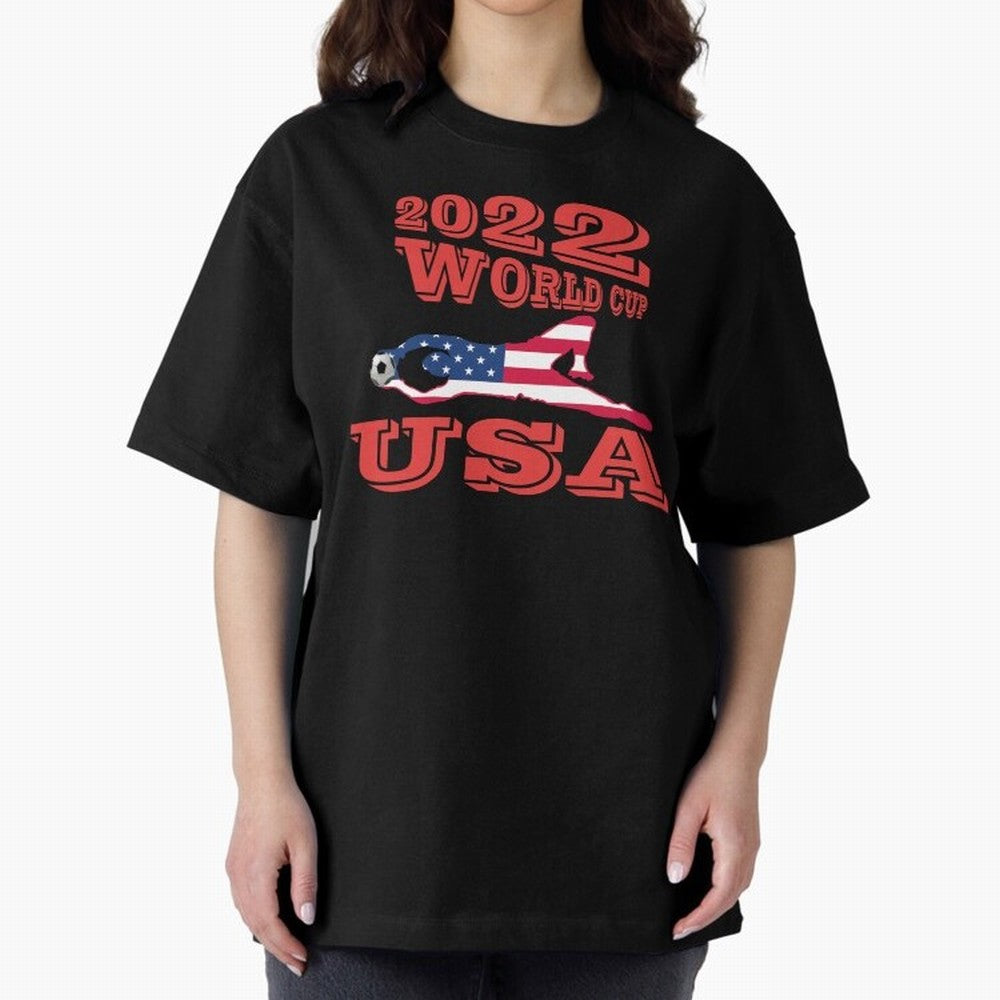 USA, Qatar World Cup 2022 Oversized T-Shirt Bring Trophy Dreams to FIFA World Cup 2026 Group Stage Spirit, Filled with France and Portugal, CR7 and Messi, Tournament Hype, Historic Matchups, Family Viewing Parties and Global Sports Pride; Made for
