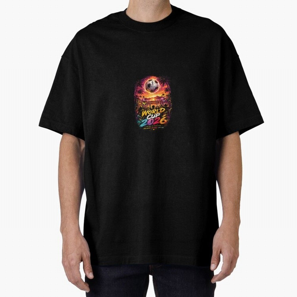 Copy of World Cup 2026 ¨C United Passion ?? | Neon Football Design Oversized T-Shirt Celebrate the Magic of the FIFA World Cup 2026 Journey through Cristiano Ronaldo Highlights, England and Germany Pride, Retro Football Energy, Iconic Rivalries,